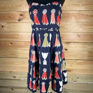 We Love Vera Anthropologie ribbons dress in blue